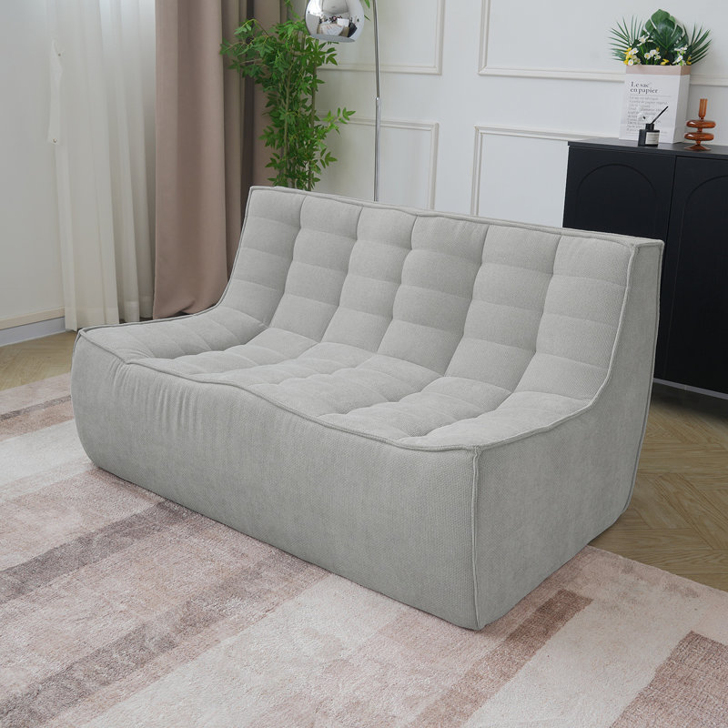 Causeuse à 2 places gris clair chenille et confortable