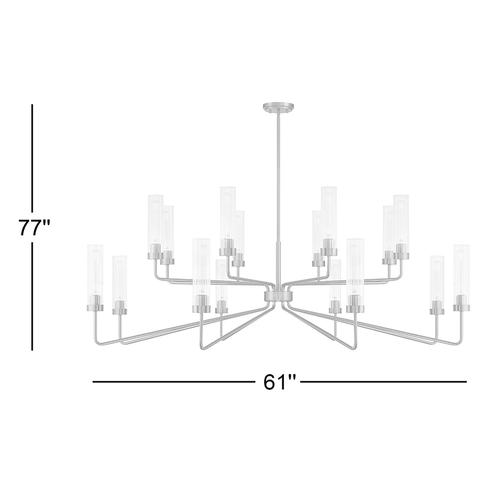 Jonze 16-Light Chandelier, Polished Nickel