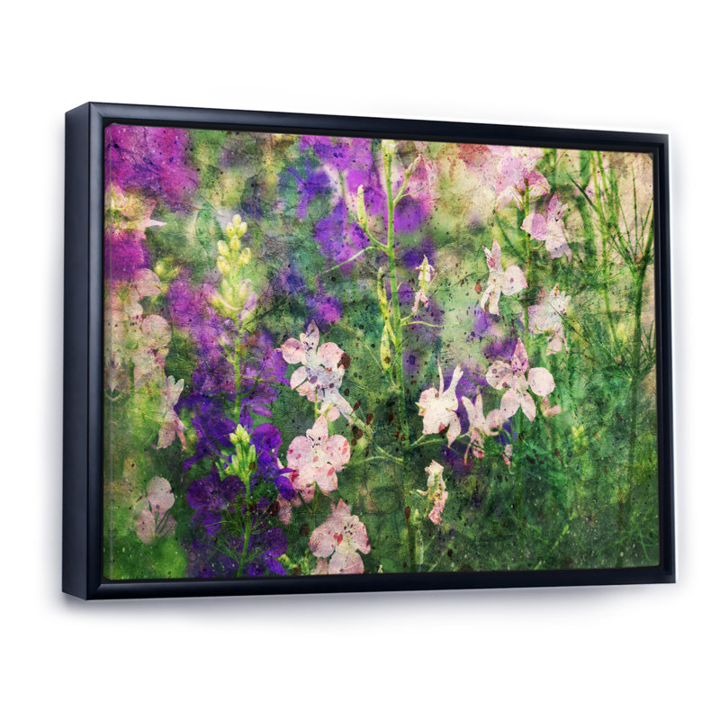 «Blooming Purple Flower», reproduction sur toile flottante, Cadre noir, H 8 po x l 12 po x P 1 po