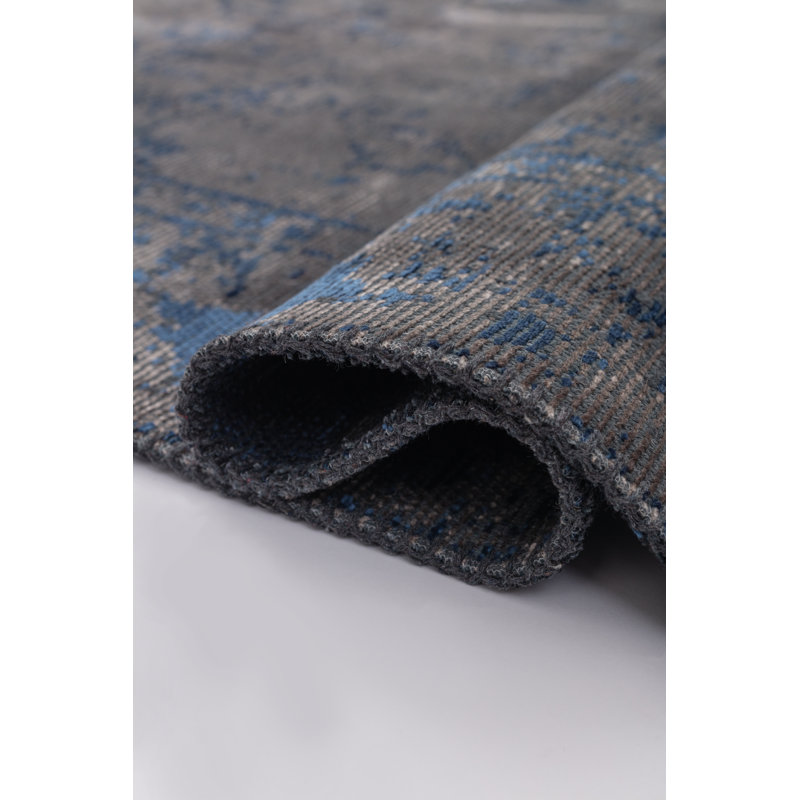 Rapture Gray/Blue Abstract Luxury Area Rug, Rectangle 7'10" x 9'10"