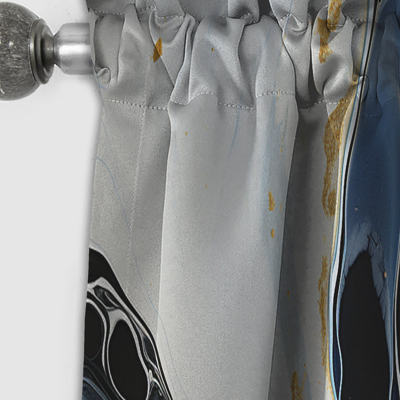 Rideau occultant abstrait à encre liquide Carlot - 1 panneaux, L 52 po x L 95 po