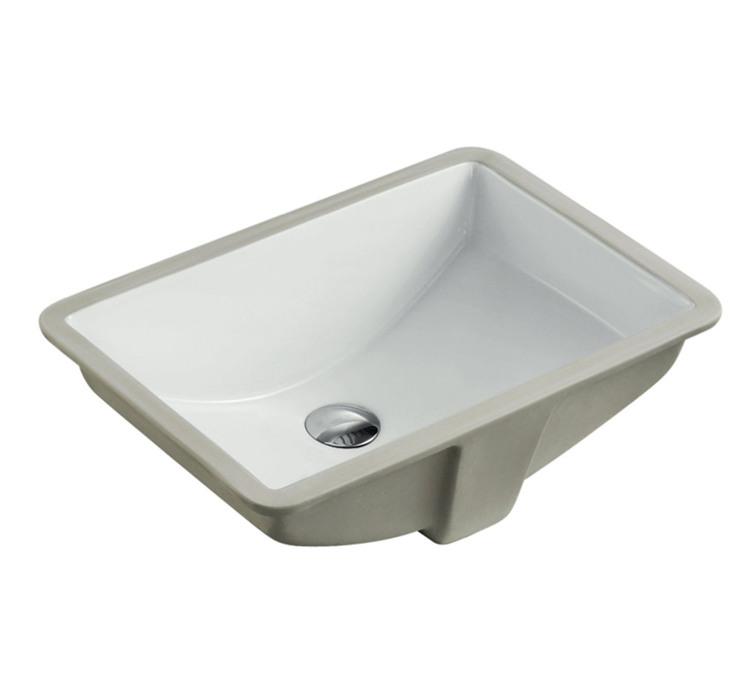 Kingsman Hardware 14.75'' White Ceramic Rectangular Bathroom Sink with Overflow Kingsman Hardware