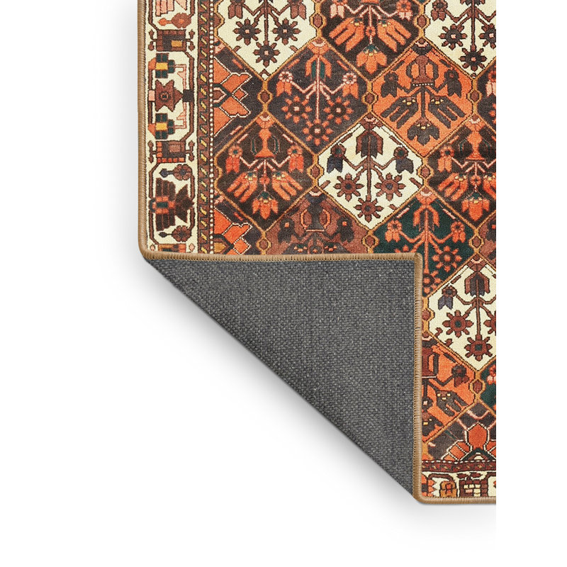 Tapis orange Southwestern, Rectangle 7 pi x 10 pi