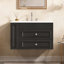 Meuble-lavabo mural moderne avec tiroirs en céramique-693215047