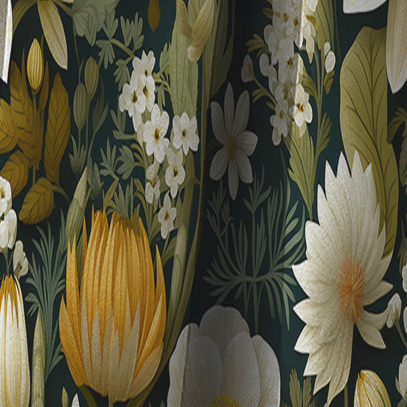 Botanical Bliss Boho Motif IV - Rideau Boho - Rideau abstrait occultant - 1 panneaux, L 52 po x L 120 po