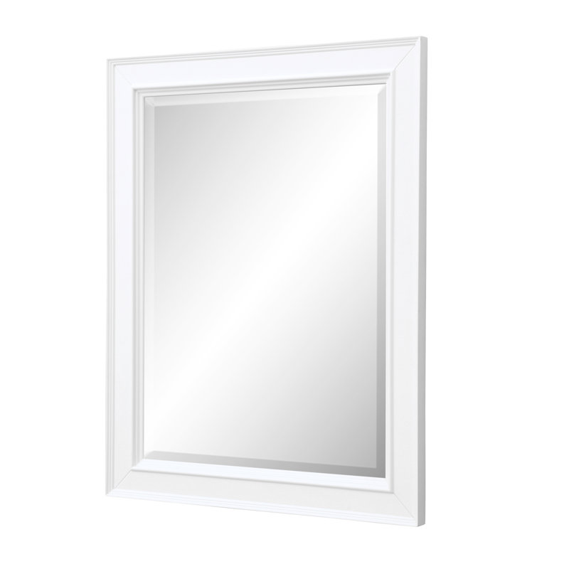 Bernardi Wood Flat Wall Mirror, White