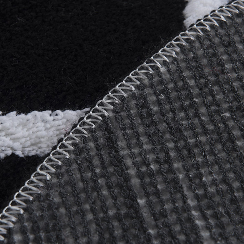 Ensemble de 3 tapis de bain Brunot, Noir et blanc