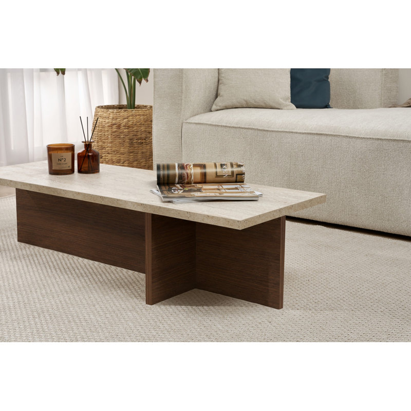 Table basse, H 17,72 po x l 47,24 po x P 47,24 po, Noyer Milano
