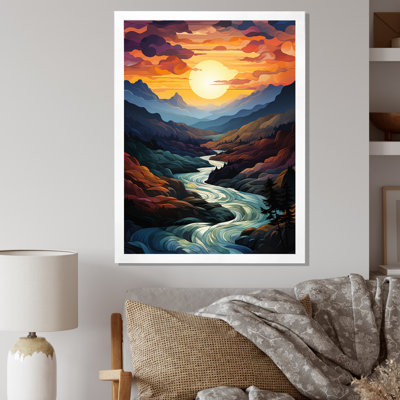 Barnali " Yellow Teal Mountains Majestic Palette This "