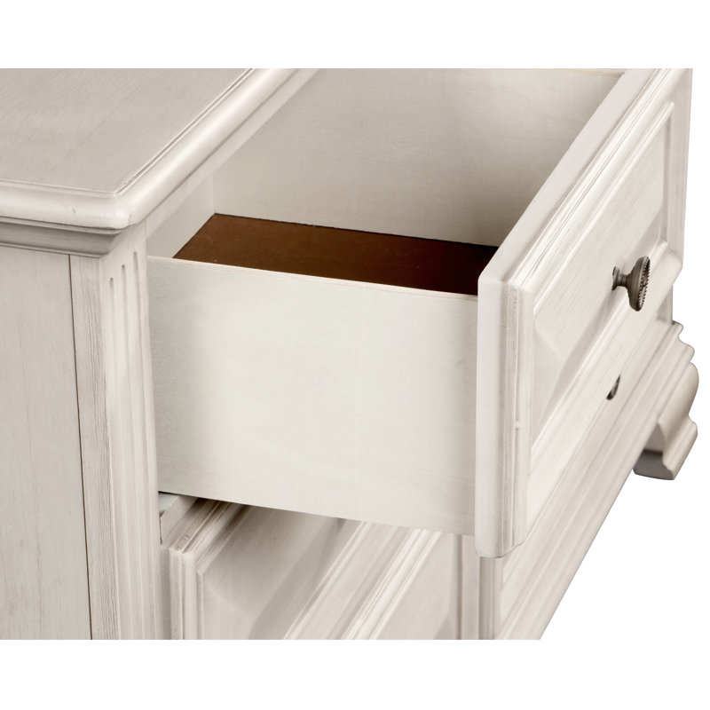 Samuelsson 29'' W Solid Wood Nightstand, Distressed Parchment