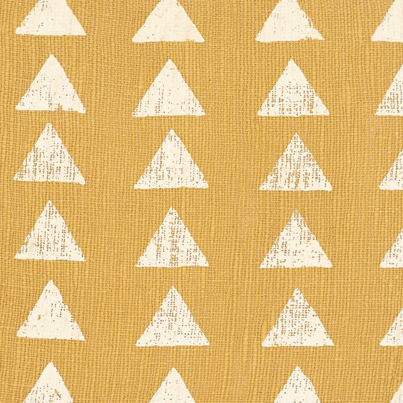 Housse de coussin Sain, H 18 po x l 18 po, Moutarde / beige, Triangles fracturés