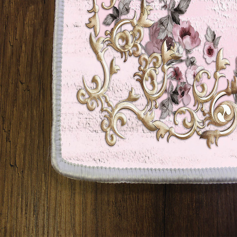 Stylish Hall Carpet (3.3 x 6.6 ft), 100% Polyester, 0.3 in Pile Height | Antibacterial, Non-Slip PVC Felt Dot Underside | Machine Washable, 3D Digital Print, Durable & Easy to Clean | Perfect for Entryway & Living Areas