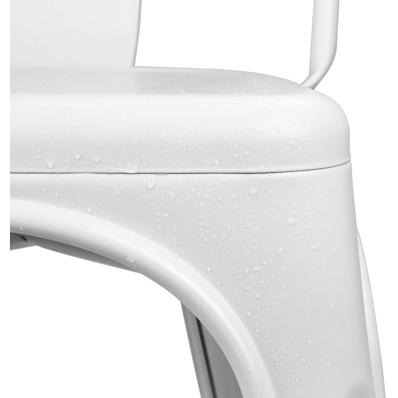 Lilian 18.1'' H Metal Stacking Side Chair, White