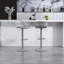 Ensemble de 2 tabourets de bar - tabourets de bar modernes en cuir de polyuréthane à hauteur de comptoir avec dossier, îlots de cuisine pivotants à hauteur réglable, sans accoudoirs, grande base-1038604635