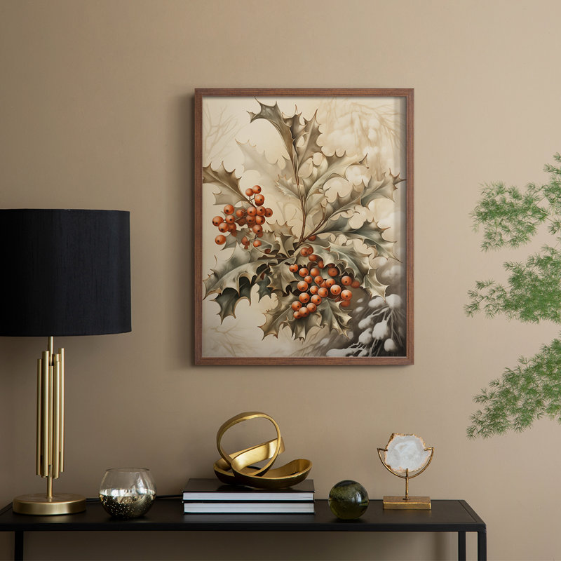Christmas Holiday Art DCCVI Framed Print - Solid Wood, Walnut, 21" H x 17" W