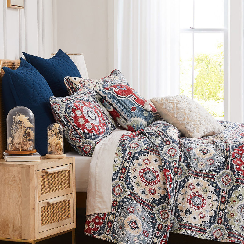 Ensemble de literie pour courtepointe 7 pièces Kilim par Southshore Fine Linens, Patchwork multicolore