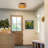 2-Light Natural Rattan Flush Mount