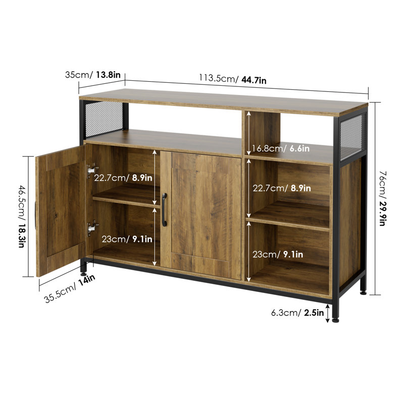 113.5cm Sideboard, Rustic Brown