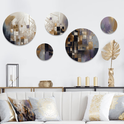 Soft Colour Composition I - Modern Geometric Metal Wall Décor