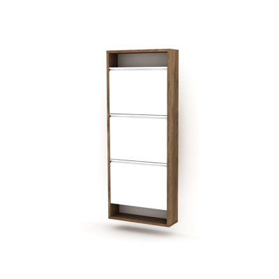 Walnut Wood 3 Tier Shoe Storage Solution For Your Home Wooden Rack With A Finish Arrangement