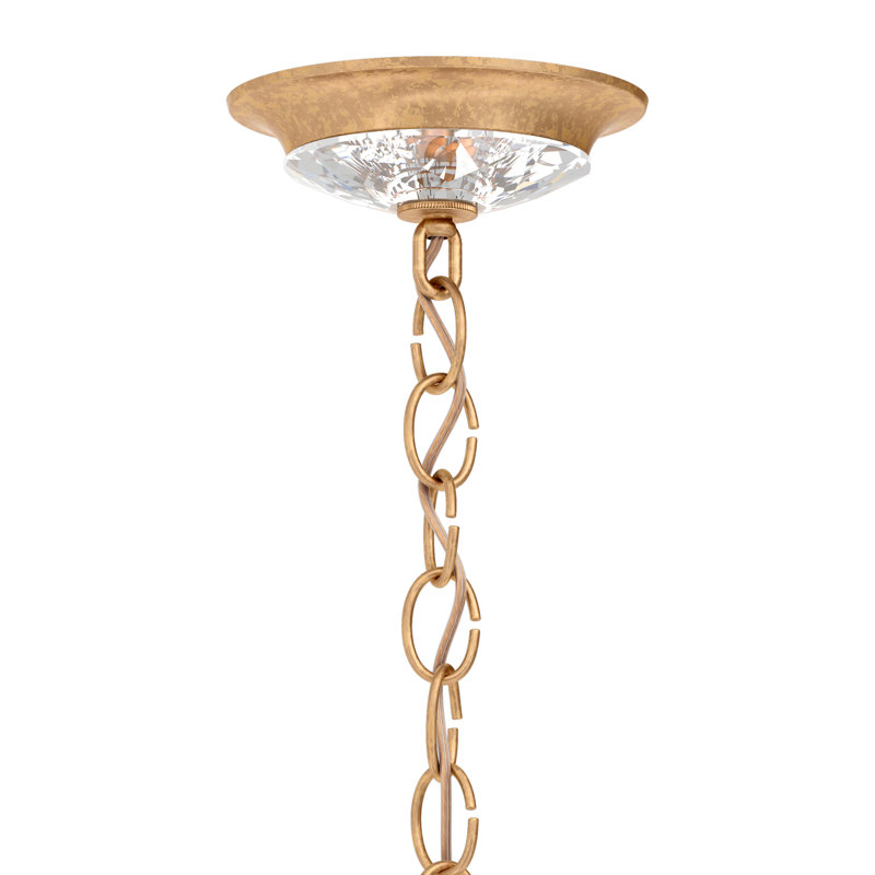 Vesca 6 - Light Chandelier, Clear Heritage Crystal, French Gold