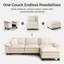Ensemble de canapé modulaire rembourré 3 pièces, ensemble de canapé surdimensionné avec canapé et causeuse-263580858