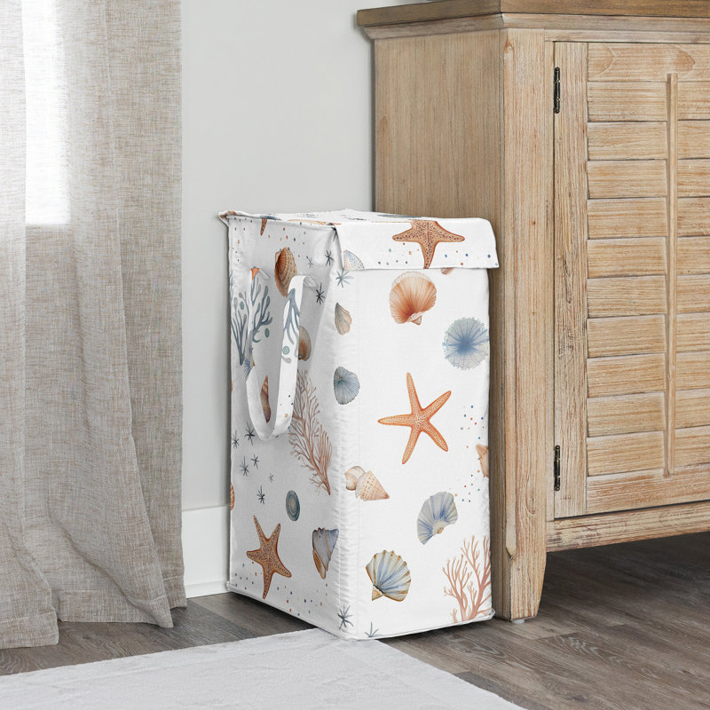 Panier à linge pliable avec poignées Ocean Seashells par Sweet Jojo Designs
