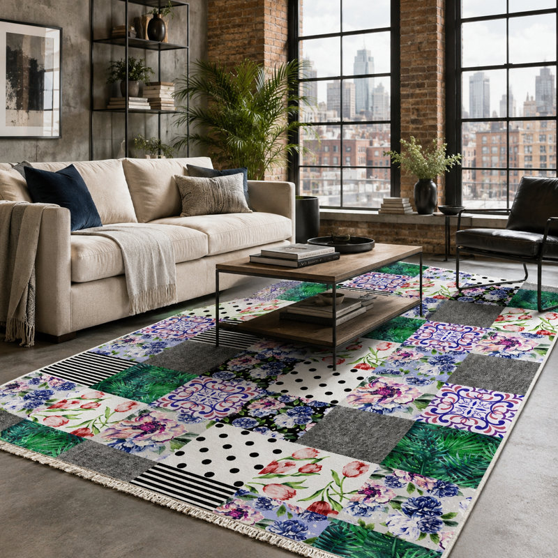 Geometric Cotton and Chenille Flatweave Area Rug, 200 x 300 cm