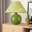 Lampe de table en céramique brillante 11,81 po avec flocon de neige et abat-jour en tissu-636024536