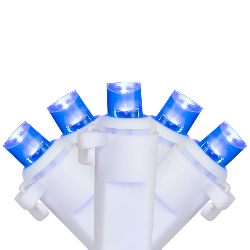 50 lumières DEL de Noël grand angle 16,25 pi fil blanc, Bleu