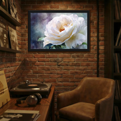 «Plants & Flowers White Rose», reproduction d'art sur toile