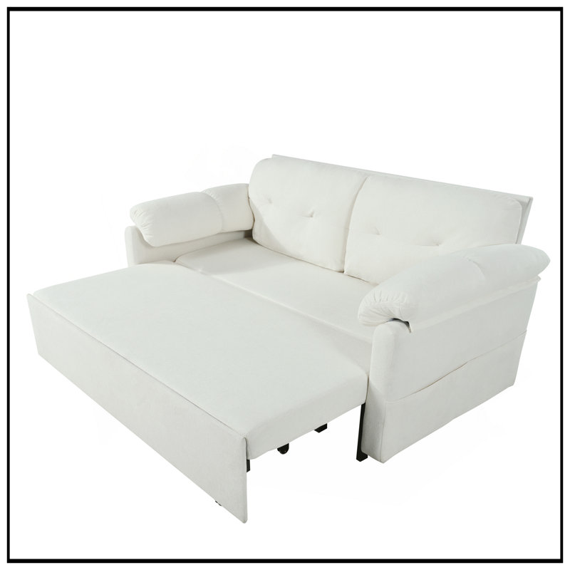 Canapé-lit convertible convertible grand lit, causeuse multifonctionnelle en chenille 3-en-1 avec coussins épais et rangement latéral pour le salon, la chambre à coucher, un appartement, un bureau