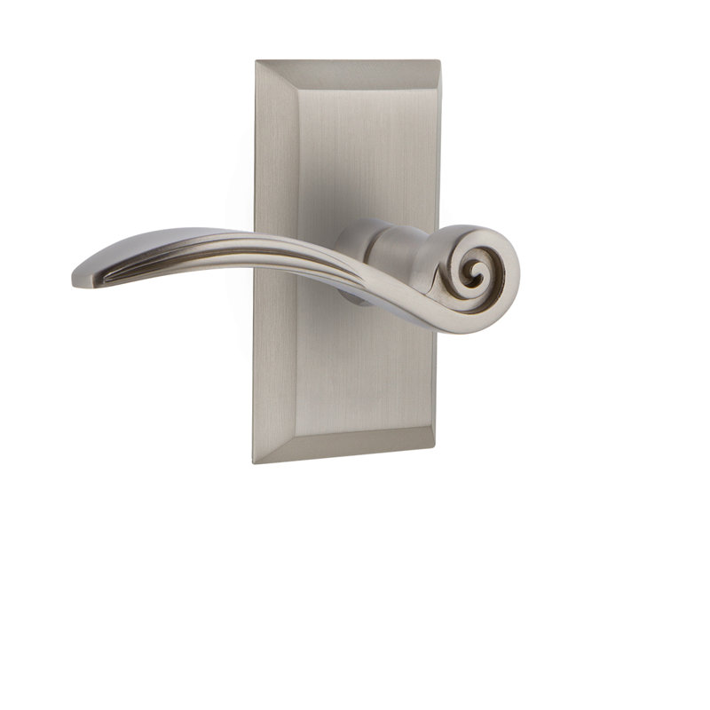 Mannequin simple Studio Plate avec levier Swan, Nickel satiné, Gaucher