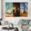 «Turquoise Beige Native Tipi Whispers Of Spirit», 3 pièces sur toile