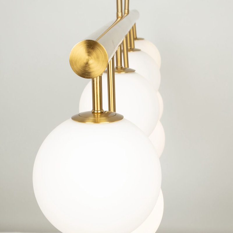 Aurelia 7 - Light Dimmable Chandelier, Brass, White