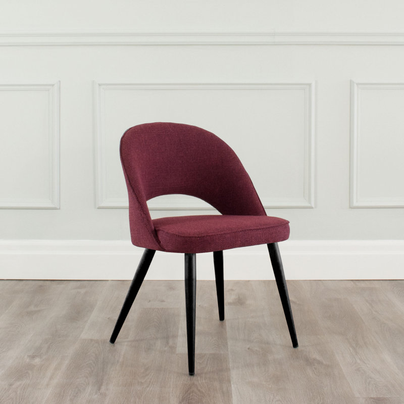 Chaise d'appoint en tissu Albeiro, Sangria, Noir