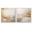 Fusion abstraite dorée et beige - ensemble de 2 collages carrés abstraits-619225253-619225252