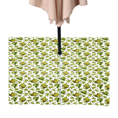 Simpkins Hat, Flags Shamrocks Water Repellent Tablecloth