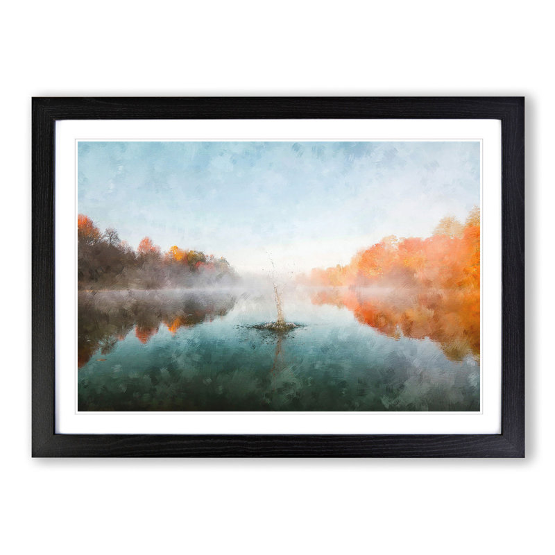 Lake Splash - Picture Frame Painting Print, Black Framed, 24cm H x 33cm W x 2cm D