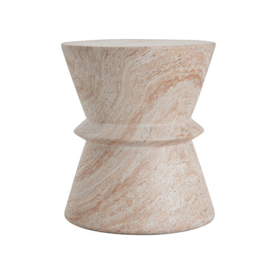 Jacqueline Outdoor Lightweight MGO Side Table with Hourglass Silhouette