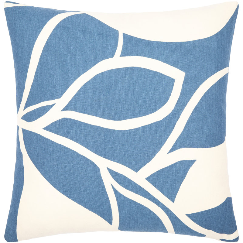 Coussin Natur C, 18 po x 18 po, Bleu foncé / beige