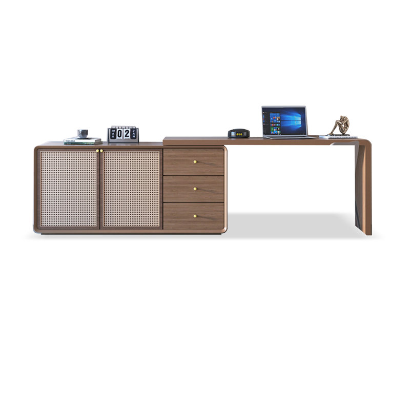 Bureaux rectangulaires en bois massif, H 29,53 po x l 106,3 po x P 19,69 po, Noyer