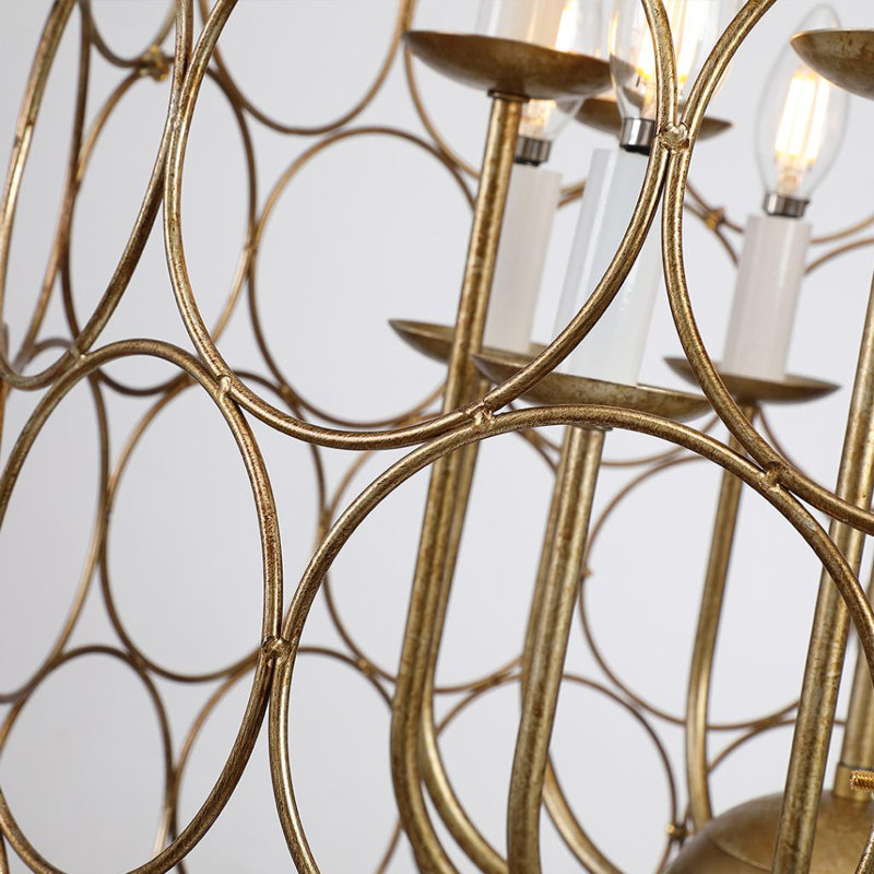 Peninsula 12 - Light Lantern Gold Drum Chandelier