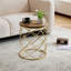 Table d'appoint moderne avec plateau en panneau de fibres à densité moyenne et cadre en métal