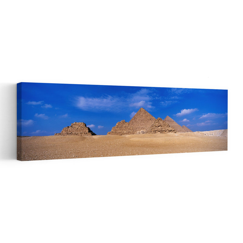 Grandes pyramides, Gizeh, Égypte, paysage contemporain abstrait, art mural, H 12 po x l 36 po