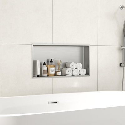 Niche de douche rectangulaire 24 po x 12 po en acier inoxydable
