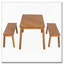 Ensemble de table et banc 3 pièces en bois d'acacia à grain diagonal