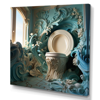 Oceanic Escape Fluid Toilet I - Bath & Laundry Canvas Prints