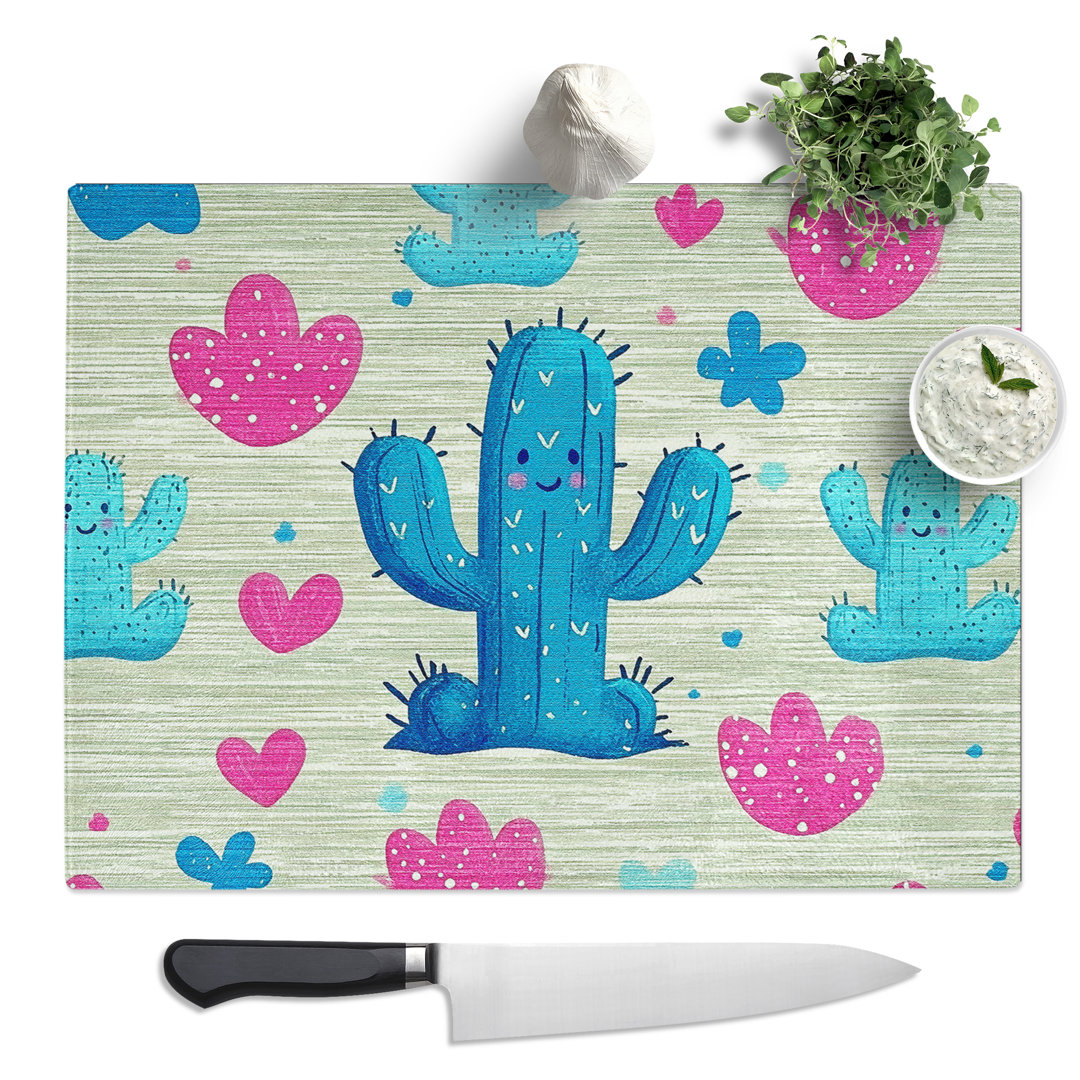 Cactus Art Vol.2  Glass Chopping Board