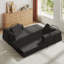 Canapé-lit convertible avec coussin cylindrique - Canapé-lit pliant en velours côtelé avec cadre de forme fixe pour le salon, la chambre à coucher, le salon, le noir studio